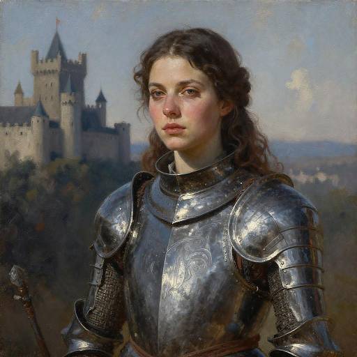 Sunlit Medieval Beauty in Armor Portrait