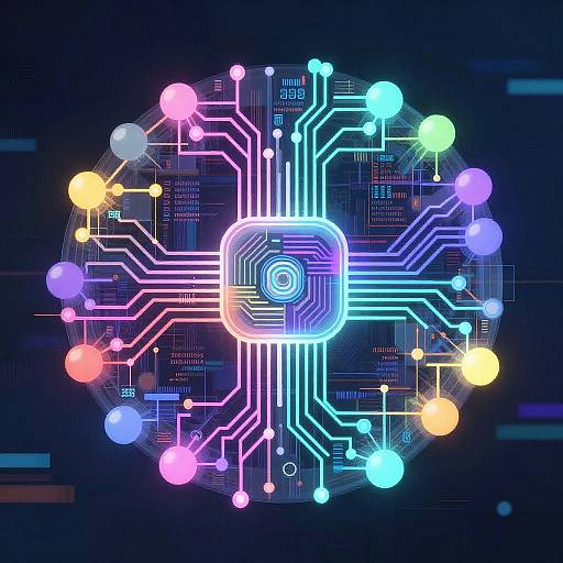 Vibrant AI Matrix with Glitch Effects