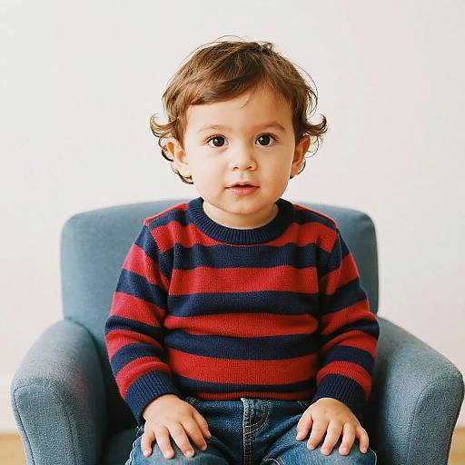 Cozy Studio Portrait of Toddler Boy