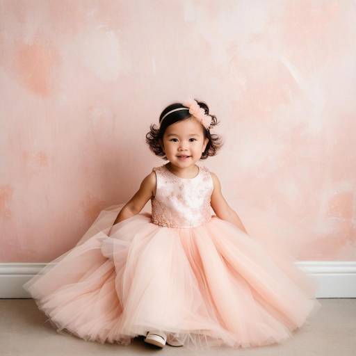 Little Girl in Pink Tulle Dress