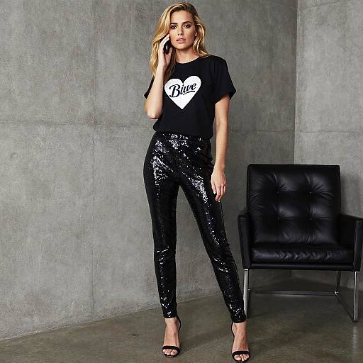 Edgy Blonde Woman in Casual Style