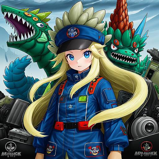 Illustration of Gunner 2 (sekaiju), sekaiju no meikyuu in the style of Aurahack