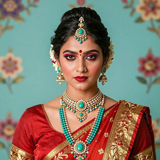 Striking Portrait of Traditional Indian Beauty