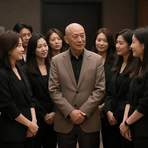 Dimly Lit Group Portrait of Seven