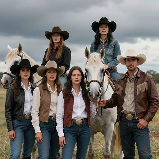 Western Standoff with a White Horse