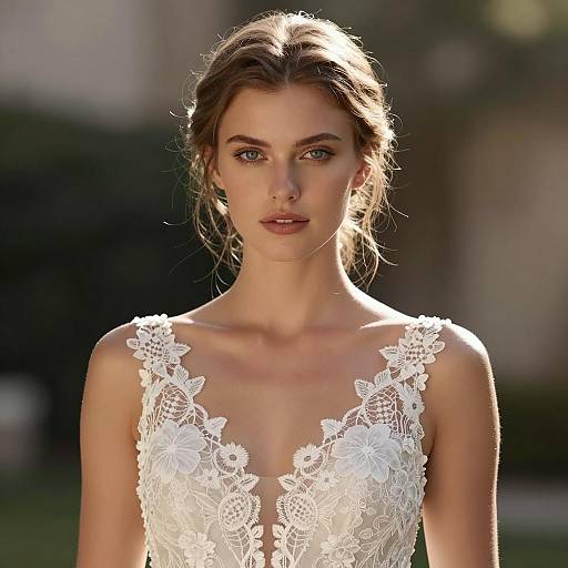 Elegant Photorealistic Wedding Dress Portrait