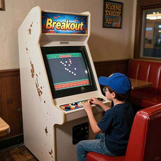 1990s Vintage Family Arcade Scene