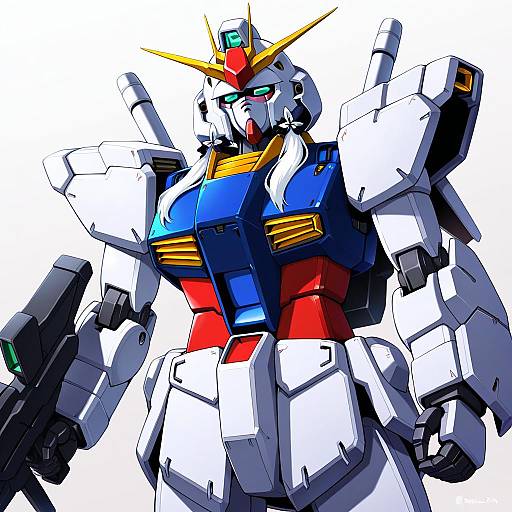 Illustration of Gundam mk ii, gundam in the style of Kuune rin