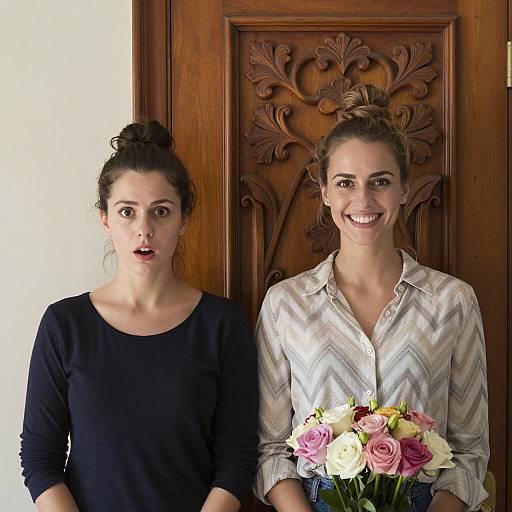 Surprised Encounter Between Two Women