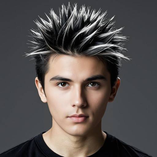 Young Man with Classic Spiky Hair