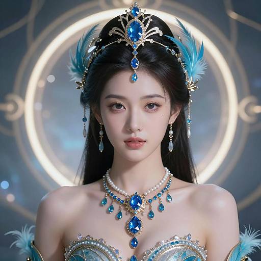 Ethereal Fantasy Portrait of a Gemstone Woman