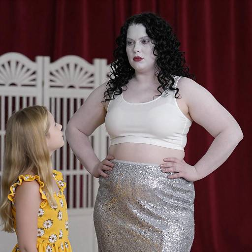 Confident Plus-Size Woman in Sequins