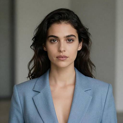 Portrait of Woman in Light Blue Blazer