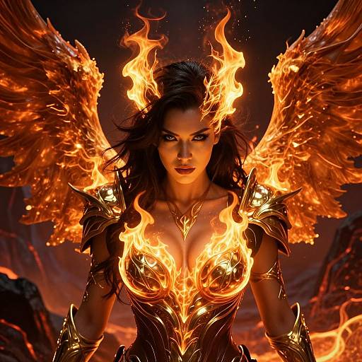 Fiery Dark-Haired Fantasy Warrior