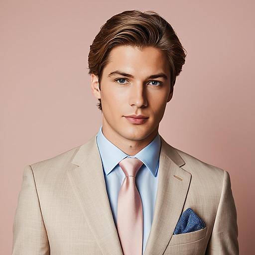 Elegant Groom Portrait in Beige Suit