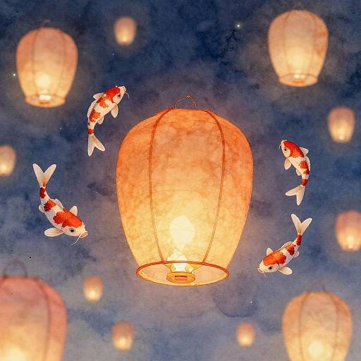 Koi Spirit Lantern Festival Under Stars