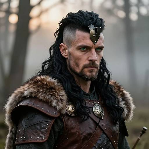 Modern Viking Warrior at Sunrise
