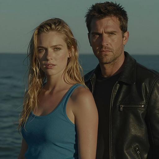 Serious Couple by Green-Lit Water