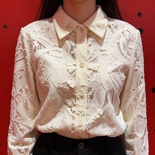 Cream Lace Blouse with Pigeoncore Vibes