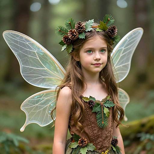 Young Girl in Forest Fairy Costume