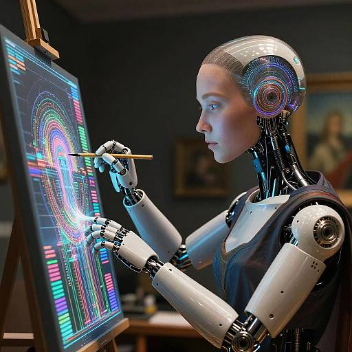 Surreal Android Artist Painting