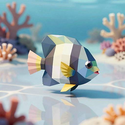 Stylized Low-Poly Coral Reef Fish