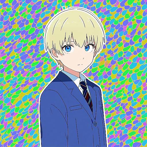 Illustration of Hanazawa teruki, mob psycho 100 in the style of Natsuki teru