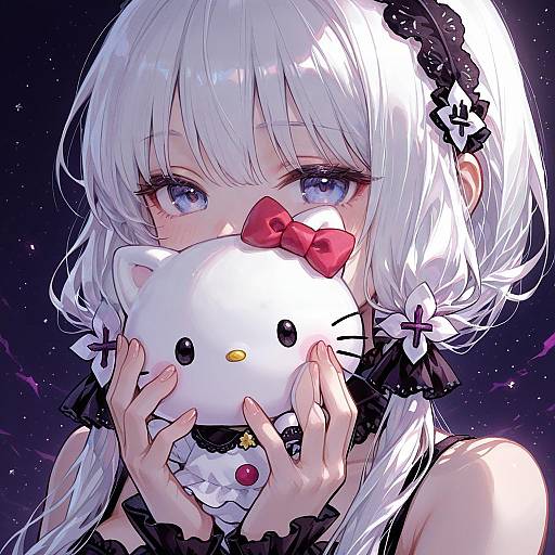 Illustration of Hello kitty (character), sanrio in the style of Doradorakingyo