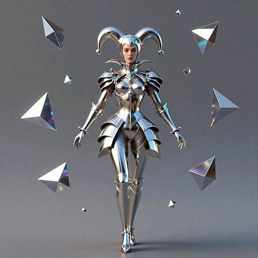 Hyperdimensional Jester in Chrome Armor