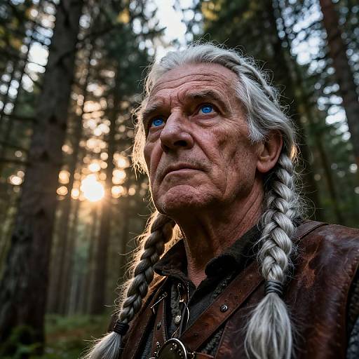 Aged Slavic Adventurer at Sunset