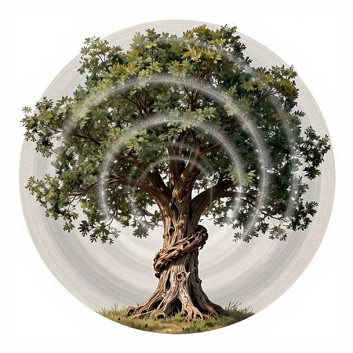 Spiraling Ancient Tree of Forgotten Words