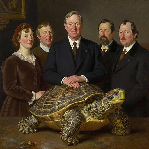 Historic Half-Man Half-Turtle Portrait