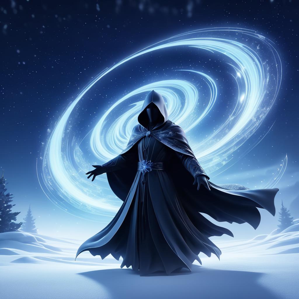 Mystical Specter in Moonlit Snow