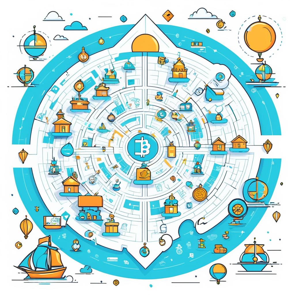 Cartoon Blockchain Treasure Map Design