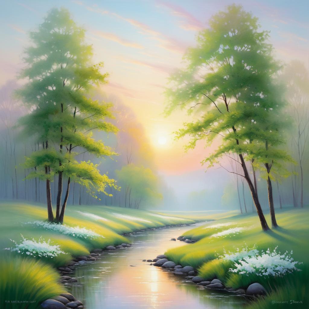 Enchanting Spring Dawn Painting Inspiration