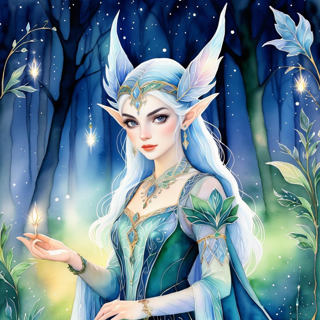 Mystical Elf in a Twilight Glade