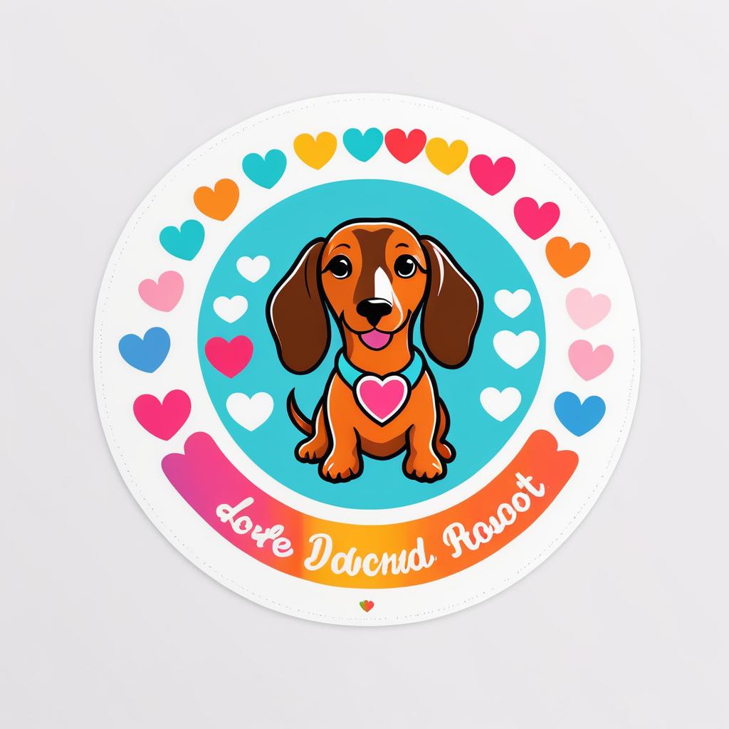 Adorable 'I Love Dachshunds' Sticker Design