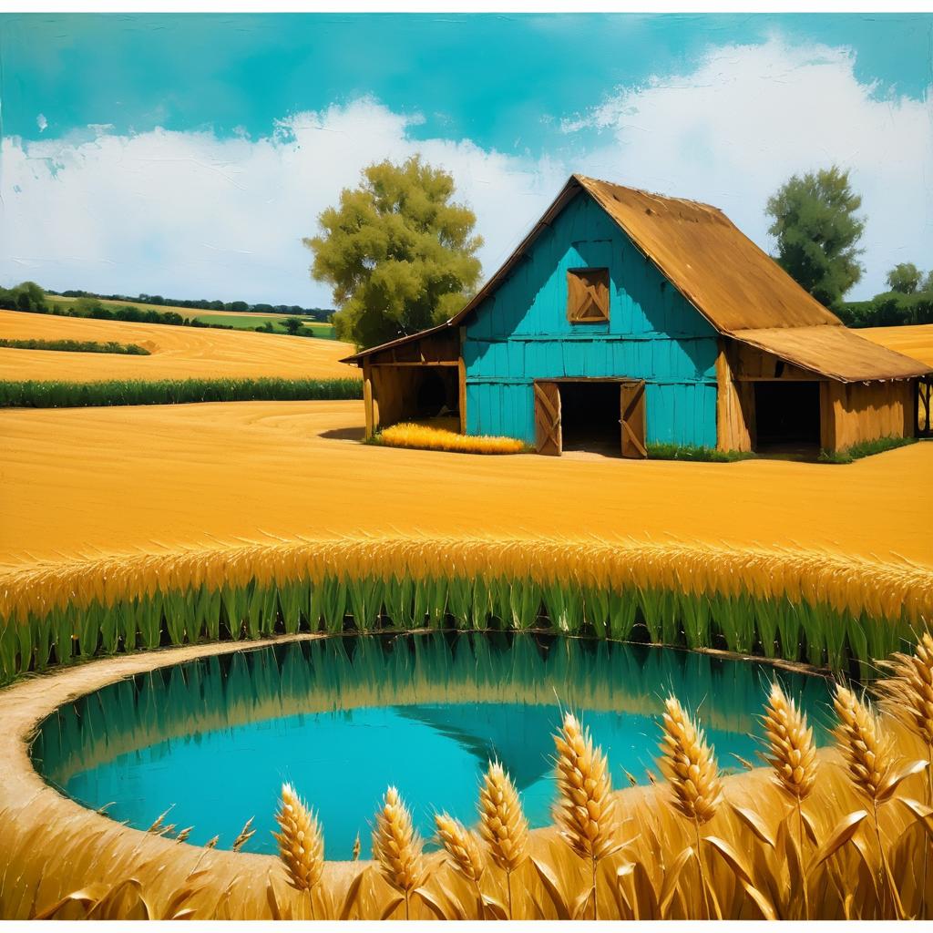 Renaissance Wheat Field with Rustic Barn