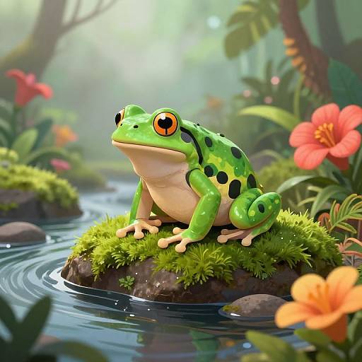 Coqui Frog by Mossy Stream