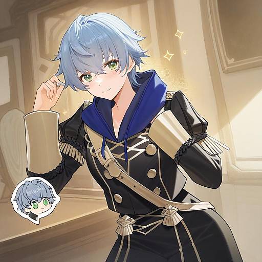 Illustration of Ashe ubert, fire emblem in the style of Catsmoon