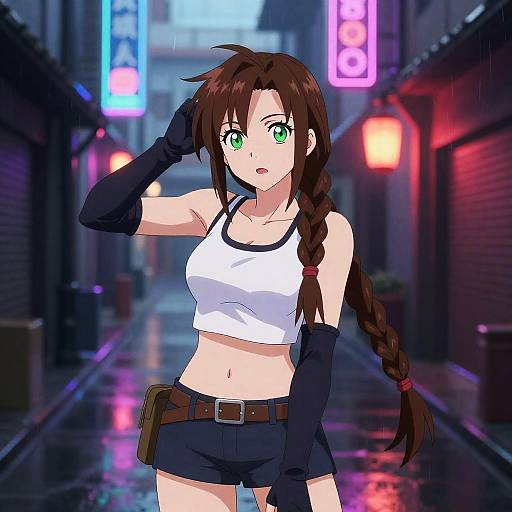 Aerith Gainsborough Neon Alley Pose
