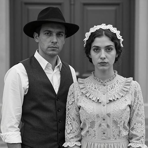 Classic Black and White Couples Portrait