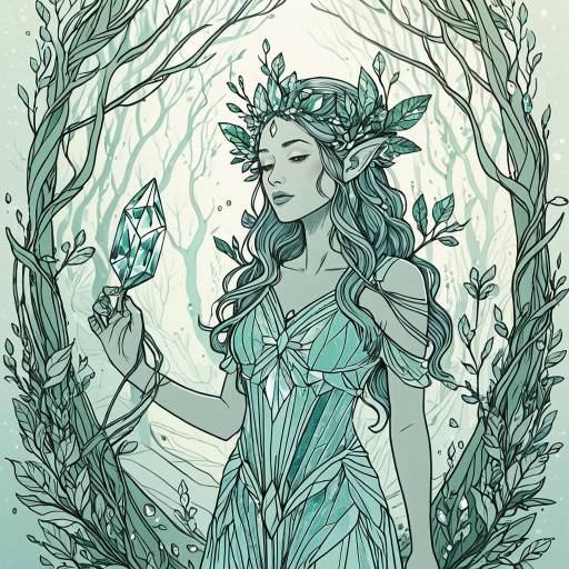 Whimsical Crystal Dryad Illustration