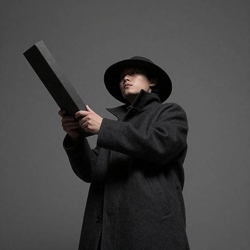 Mysterious Figure in Abstract Background