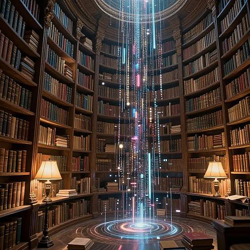 Surreal AI Library Fusion Art