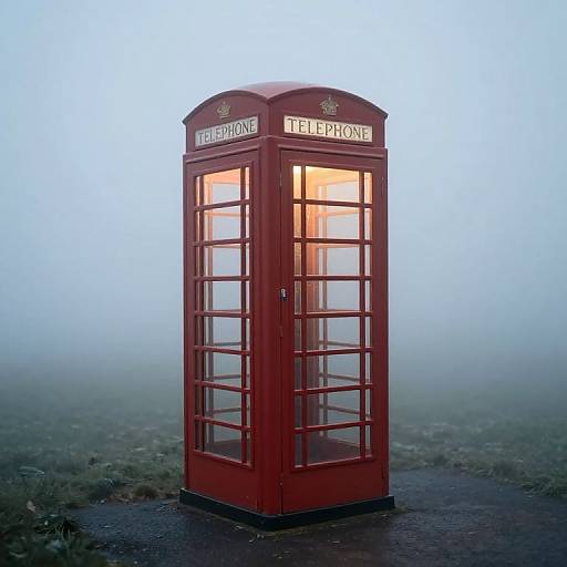 Vintage Telephone Booth in Ethereal Fog