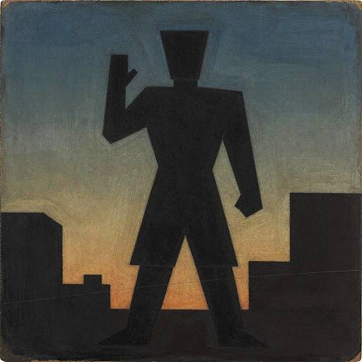 Abstract Geometric Encaustic Guardian