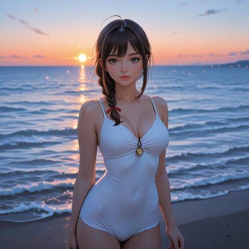 Contemplative Cowgirl Admiral at Sunset