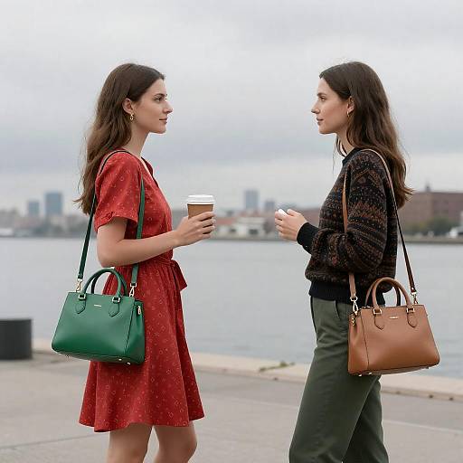 Urban Pier Scene with Two Women