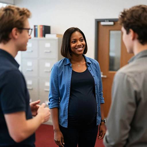 Pregnant Woman in Office Setting